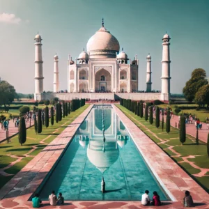 Taj Mahal, lot do Indii