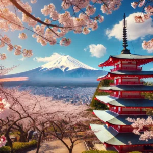Widok na Górę Fuji, lot do Japonii, atrakcje Japonii